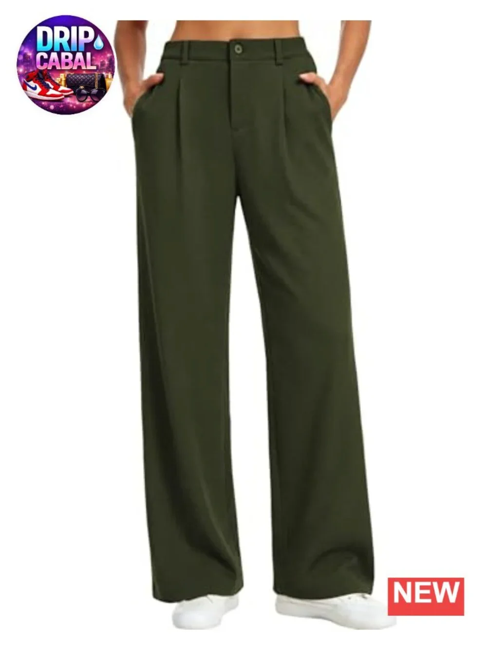 High Waist Wide Leg Dress Pants Stretchy Business Casual Trousers Waffle Knit
